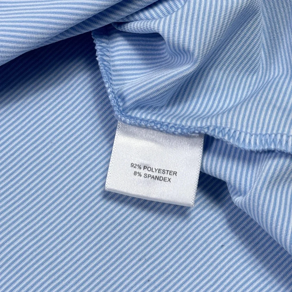 Peter Millar Polo Shirt Mens XL Blue Striped Short Sleeve Summer Comfort - Picture 4 of 9